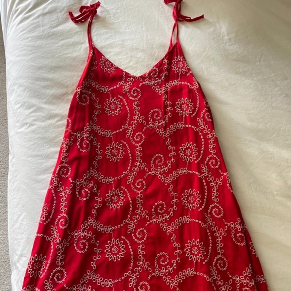 American Eagle Summer Picnic Style Red Dress